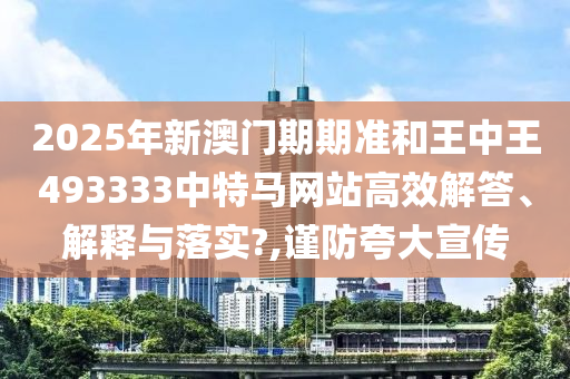 2025年新澳门期期准和王中王493333中特马网站高效解答、解释与落实?,谨防夸大宣传