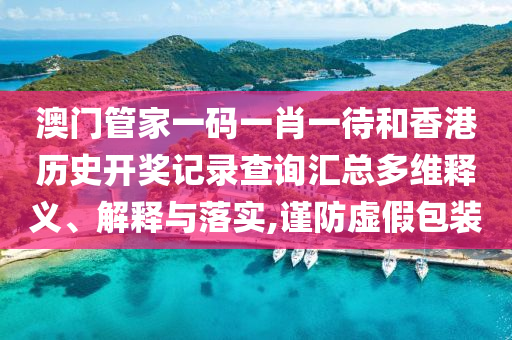 澳门管家一码一肖一待和香港历史开奖记录查询汇总多维释义、解释与落实,谨防虚假包装